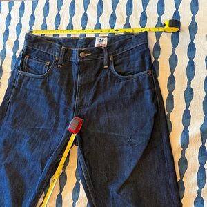 Left Field Atlas zipper fly Cone Mills denim jeans